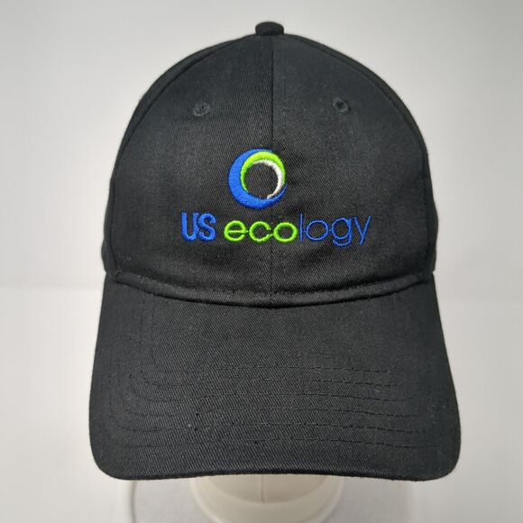 US Ecology Slideback Hat Black One Size Adjustable Embroidered 6 Panel Otto - Picture 2 of 9